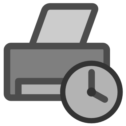 Download free sheet grey clock hour printer icon